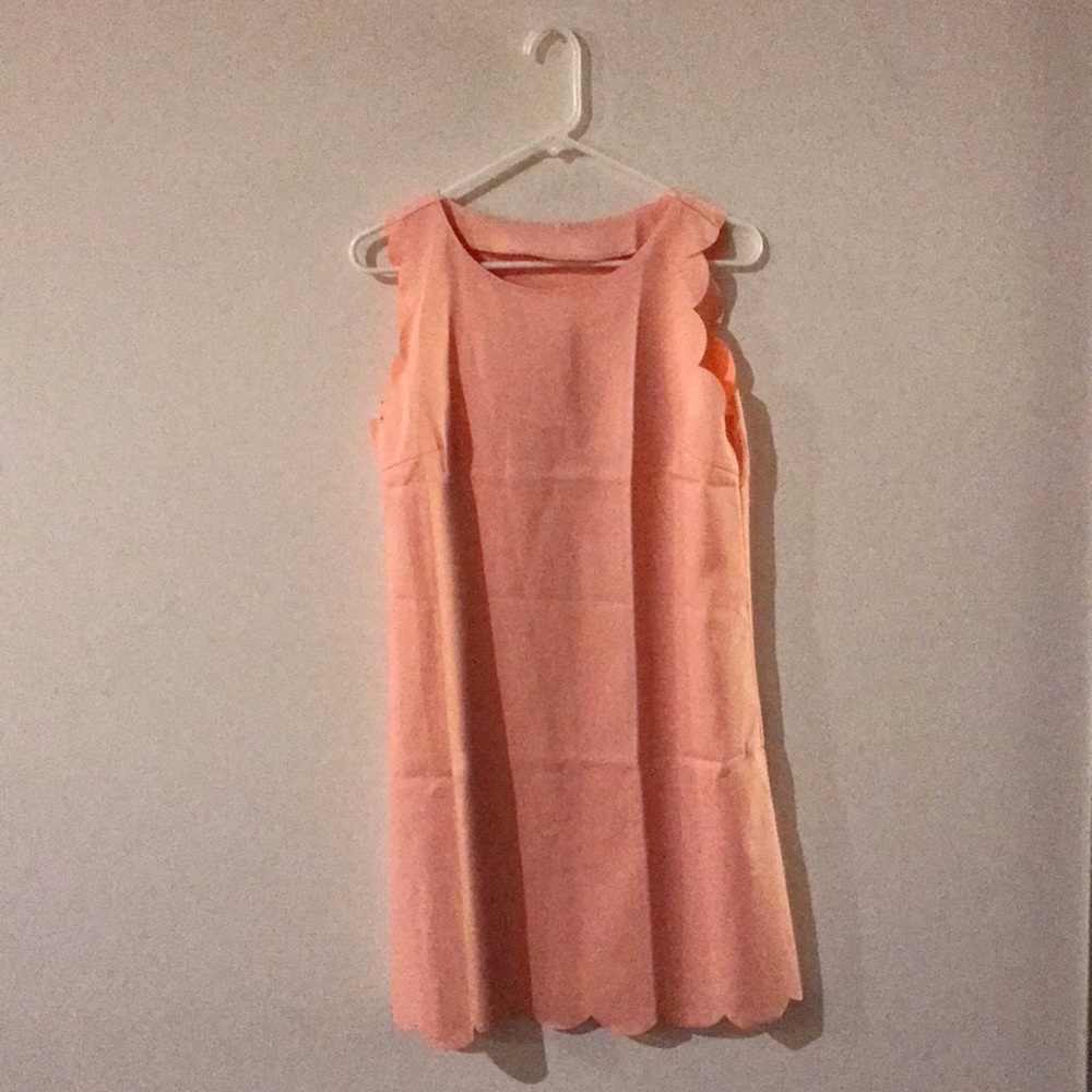 Shein Pink Scalloped Dress